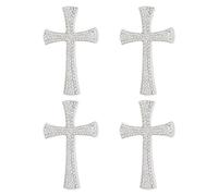 HOBBIESAY Spilla a forma di croce con strass, 4 pezzi, per donna, scintillio di cristo, spille da risvolto, accessori per abbigliamento, accessori in lega d'argento, distintivo, larghezza 1,73 cm