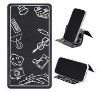 HOBBIESAY Supporto per telefono da aereo, nero, portatile, da viaggio, flessibile, 20,5 x 10,8 cm, pieghevole, vivavoce, supporto universale per tablet, per tavolo aereo, sedile, scrivania