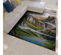 HOBBOY 60 x 100 cm Tappeti Nuvoloso Paese delle Fate Montagna Cascata Paesaggio Lavabile Tappetini Sottili per Soggiorno Camera Da Letto Portatile Pieghevole