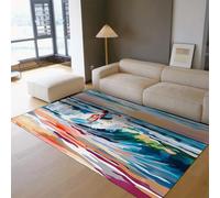 HOBBOY 60x120cm Tappeti da area Lavabili Tappeto Surf tropicale Onde colorate astratte Tappeto per soggiorno Camera da letto Sala da vivere Sala giochi Tappeti interni a pelo basso