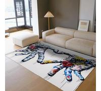 HOBBOY Arte urbana moderna 100 x 150 cm - Tappeti sottili per dormitorio loft Mani graffiti con icone pop art e lettere vintage Tappeti in stile urbano