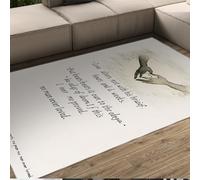 HOBBOY Decorazioni letterarie moderne Tappeto da camera da letto Motivi aeterni dei voti Amore 180 x 210 cm Arte da pavimento minimalista a pelo basso lavabile Grigio e crema