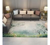 HOBBOY Fiori in fiore Tappeti primaverili frutteto e rondini Stampa Tappeto sottile per soggiorno Camera da letto Corridoio Antiscivolo Lavabile 140 x 200 cm
