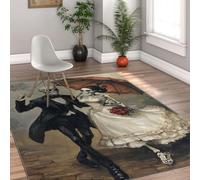 HOBBOY Tailleur surreali da tappeto da cucina e abito da sposa Scheletri che abbracciano tappeti antiscivolo stampati 80 x 150 cm Decorazioni romantiche gotiche per pavimenti A pelo basso lavabili