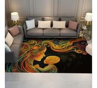 HOBBOY Tappeti camera da letto surreali con tonalità vorticose e tenerezza si abbracciano Arte psichedelica per la Festa della Mamma 100 x 150 cm Moquette Decorazione a pelo basso per case moderne