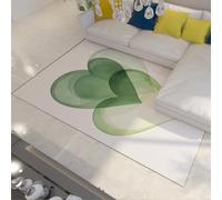 HOBBOY Tappeti da pavimento ombré in forma di cuore abbinati verde e bianco 80 x 150 cm Decorazione romantica di San Valentino a pelo basso lavabile per la sala da pranzo