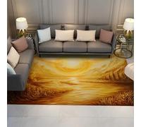 HOBBOY Tappeti da tiro d'arte astratta sole giallo montagna fiume paesaggio pavimento a pelo corto tappeto per aula camera degli ospiti ingresso corridoio 50 x 80 cm