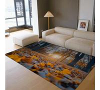 HOBBOY Tappeti Sunset Area Foresta Autunnale Accogliente Sole Foglia Caduta Modello Pavimento Sottile Tappeto per Soggiorno Camera Da Letto Cucina Ingresso 120 x 150 cm