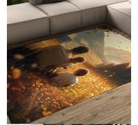 HOBBOY Tappeto Autumn Sunset Family Area 60 x 100 cm Pattern Padre e Figlio sulle Colline Tappeti Facili da pulire Zerbino a pelo basso per una casa accogliente e angolo lettura