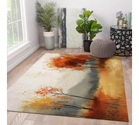 HOBBOY Tappeto dell'arte astratta Sagome colorate degli alberi e paesaggi autunnali Decorazioni per la casa Tappetini sottili per l'ingresso della camera da letto del soggiorno Lavabile 120 x 150 cm