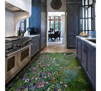 HOBBOY Tappeto floreale da giardino vibrante 60 x 100 cm Il tappeto da pavimento a paesaggio orticolo italiano Tappetino da interno a pelo basso lavabile antiscivolo