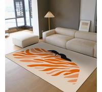 HOBBOY Tappeto per la zona 50x80cm Tappeti lavabili da camera da letto design arancione e beige tappeto interno a pelo basso per soggiorno cucina tappeti romantici per coppie coppia