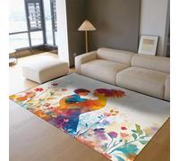 HOBBOY Tappeto per pavimento in arte ad acquerello 50 x 80 cm Abbraccio mamma e figlio Tappeti floreali da sogno Facili da pulire Zerbino a pelo basso Stile nordico Arredamento per Festa della Mamma