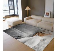 HOBBOY Tappeto per zona costiera 100 x 200 cm Beach Waves Chic White Dress Girl Pattern Zerbino per soggiorno Bagno Beach House Lavabile