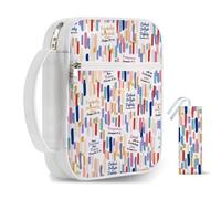 Hobbspring 1 custodia biblica 30,5 x 22 cm, colorata borsa per il trasporto, bella elegante borsa da chiesa, protezione biblica con manico e tasca con cerniera, regalo per uomini e donne