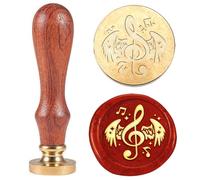 Hobbspring 1 timbro con sigillo di cera, vintage, con ali di cera, 25 mm, in ottone rimovibile, con manico in legno, per buste, inviti, bottiglia