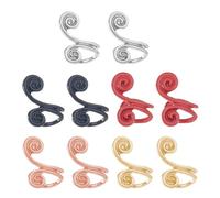 Hobbspring 10 orecchini a pressione per cheloidi, 5 colori, in lega, senza foro per l'orecchio, orecchini a compressione, orecchini cheloidi regolabili, per donne e uomini, Lega di acciaio