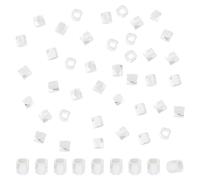 Hobbspring 100 perline distanziali placcate in argento sterling 925, 3 mm, piccole perle di ottone, cubetti di metallo, perline distanziate sfaccettate, piccolo foro allentato per la produzione di