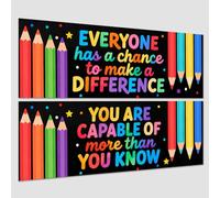 Hobbspring 2 bacheca decorative da colorare, colori arcobaleno, per aule, poster per la scuola, l'asilo, incoraggiamento, puoi più di te bianco