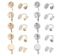 Hobbspring 20 orecchini a pressione per orecchini a clip in ottone cheloide 10 stili in ottone orecchini a cupola accessori con zirconi in resina platino oro orecchini clip senza piercing per la