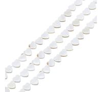Hobbspring 3 fili di perle d'acqua dolce naturale conchiglia perle circa 99 pezzi cuore conchiglia perle madreperla perline cremoso bianco sciolto distanziatore perline per collana fai da te gioielli