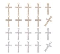 Hobbspring 40 pezzi strass croce pendente cristallo croce pendente oro argento religioso croce charm per gioielli collane bracciali orecchini fabbricazione fai da te