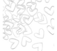 Hobbspring 48 anelli di collegamento a forma di cuore, in argento sterling 925, placcati in oro, per collane, bracciali, creazione di gioielli