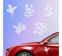 Hobbspring 5 adesivi per fiori selvatici, 14,8 x 15,5 cm, foglio botanico adesivo, decorazione da parete, adesivi in vinile, adesivi murali di fiori impermeabili adesivi riflettenti