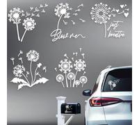 Hobbspring 5 stili dente di leone adesivi per auto riflettenti volanti fiori decalcomanie belle divertenti fioritura flora plastica decorazioni decalcomanie per auto camion finestre pareti laptop