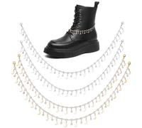 Hobbspring Bling Jewelry Catena per scarpe Charms Lusso Nappa Bling Catene di scarpe in ottone Catena per scarpe per sandali Cavernous Scarpe Accessori Decorazione, Ottone