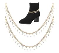 Hobbspring Bling Jewelry - Ciondolo per scarpe, in lega di strass, con nappa, accessorio per scarpe, in cristallo, per sandali e scarpe, lega e strass