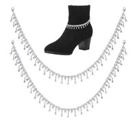 Hobbspring Bling Jewelry - Ciondolo per scarpe, in lega di strass, con nappa, accessorio per scarpe, in cristallo, per sandali e scarpe, lega e strass