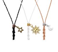Hobbspring Collana di supporto di cristallo a 3 colori 43 cm fatta a mano in pietra vuota supporto di cristallo regolabile gabbia con ciondolo in lega per la produzione di braccialetti e gioielli fai