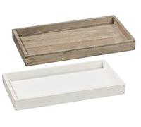 Hobby-Fun Vassoio in Legno Basic, 30 x 16 x 3 cm, Bianco