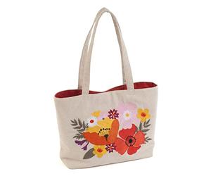 Hobby Gift Borsa artigianale, borsa a tracolla, ricamata, fiori di campo
