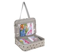 Hobby Gift Valigetta per progetti - Borsa portaoggetti per lavori a maglia, cucito, per lezioni e viaggi, 3 inserti in plastica per accessori e organizzazione - 100% cotone 34 x 28 x 12 cm - Api
