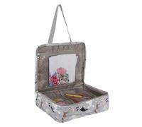 Hobby Gift Borsa Grande per Lavoro a Maglia - Organiser per Cucito e Uncinetto per Corsi e Viaggi, Borsa Creativa con Scomparti per Organizzare Accessori, 100% Cotone - 34 x 28 x 12 cm, Cani Grigi