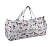 Hobby Gift Esclusiva borsa per maglieria, custodia per progetti, custodia da viaggio porta filati, borsa per uncinetto 16 x 43 x 19 cm, Bassotto Tedesco