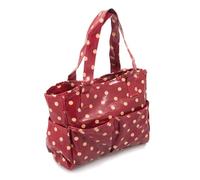 Hobby Gift Borsa Media per Maglia - Creativa da Viaggio con Scomparti, Organiser per Uncinetto per Punto Croce, Filati, Ricamo, Hobby Creativi e Progetti Artistici - 13 x 34,5 x 29 cm, Pois Rossi