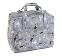 Hobby Gift Esclusiva borsa per macchina da cucire, borsa da trasporto imbottita in PVC, accessori extra, 20 x 43 x 37 cm, cani grigi