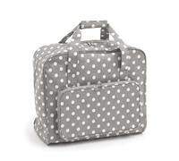 Hobbygift MR4660 8 Esclusiva Macchina da Cucire, Borsa da Trasporto Imbottita in PVC, Accessori Extra, 20 x 43 x 37 cm, Polivinilcloruro, Grigio a Pois