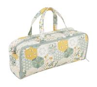 Hobby Gift Borsa per maglieria in cotone - Patchwork Bee, scomparto con cerniera e occhiello per filato Perfetta per riporre filati, spilli e progetti di maglieria Lunga 40 cm, 13x45x18 cm