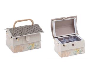 Hobby Gift Cesto Per Cucito In Tessuto Beige Medium - Sewing Box