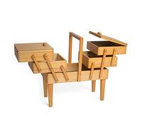 HobbyGift GB8550 Scatola di Legno per Cucito, Artigianato e Hobby, Light Shade Wooden, 21,2 x 41,9 x 44,7cm (Open 21,2 x 75 x 44,7cm)