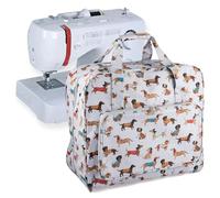 Hobby Gift Esclusiva borsa per macchina da cucire, in PVC, imbottita, per accessori extra, 20 x 44 x 38 cm, motivo: cane salsiccia