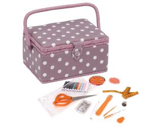 Hobby Gift Esclusiva scatola di immagazzinaggio pre-riempita con kit da cucito da 94 pezzi incluso, macchia malva, media, MRM121F