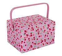 Hobby Gift grande scatola da cucito, scatola portaoggetti artigianale, vassoio per accessori, puntaspilli, manico in PVC, 23,5 x 31 x 20 cm, Ciliegia