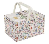 Hobby Gift Grande scatola portaoggetti per lavori artigianali con doppio coperchio, applicata, ricamata, Haby Notions