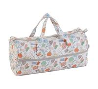 Hobby Gift Happydashery - Borsa per lavoro a maglia, grande borsa porta filati, scomparto con cerniera per ferri da maglia, uncinetti e accessori fino a 40 cm, 16,5 x 45 x 19,5 cm