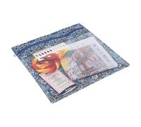 Hobby Gift Pratica custodia per progetti - Tessuto di cotone con stampa floreale classica dei boschi, tasca anteriore trasparente con cerniera e spazio posteriore, 30x29,5cm